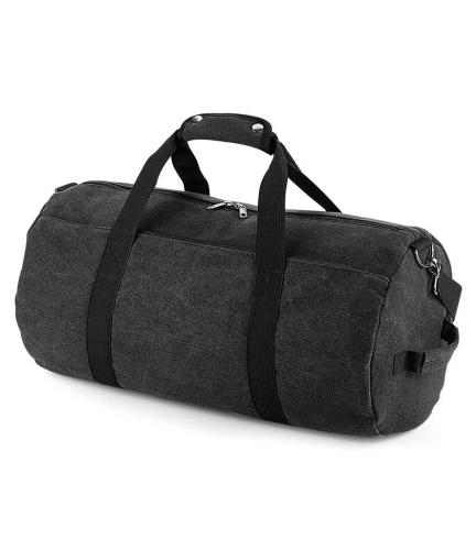 BagBase Vintage Canvas Barrel Bag - VBK - ONE